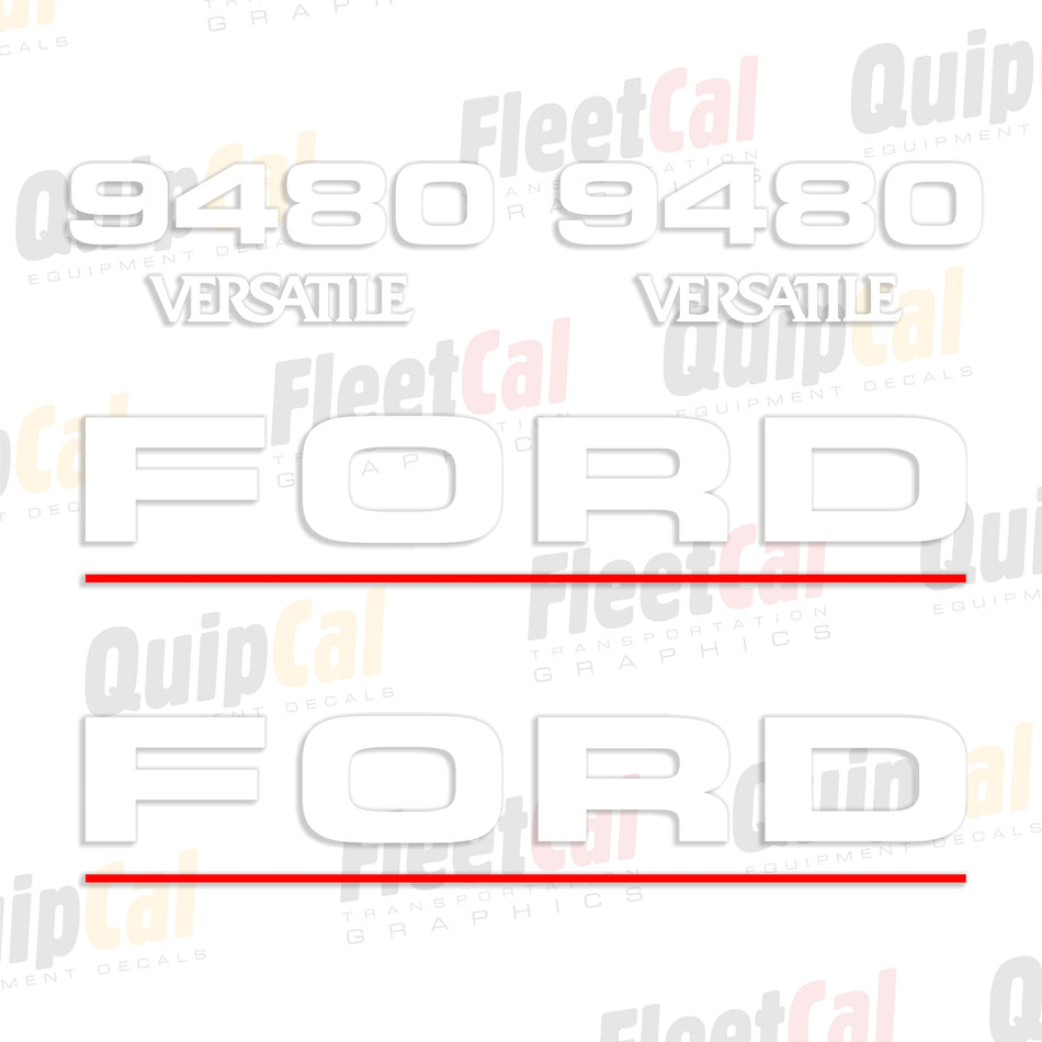Ford Versatile 9480 Tractor Hood Decal Set
