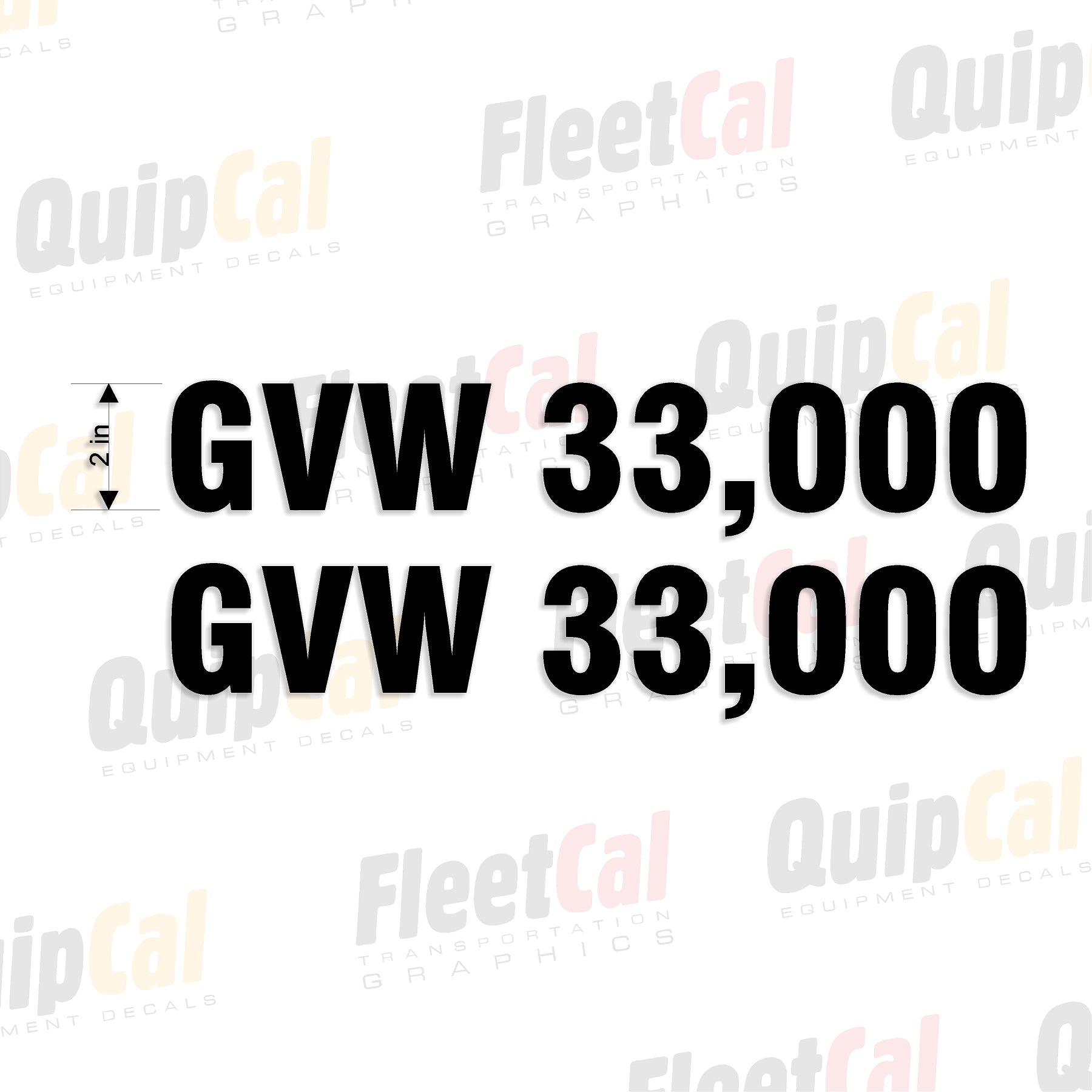 Gross Vehicle Weight Decals (GVW 33,000 - 1 PAIR) – Truck and Equipment ...