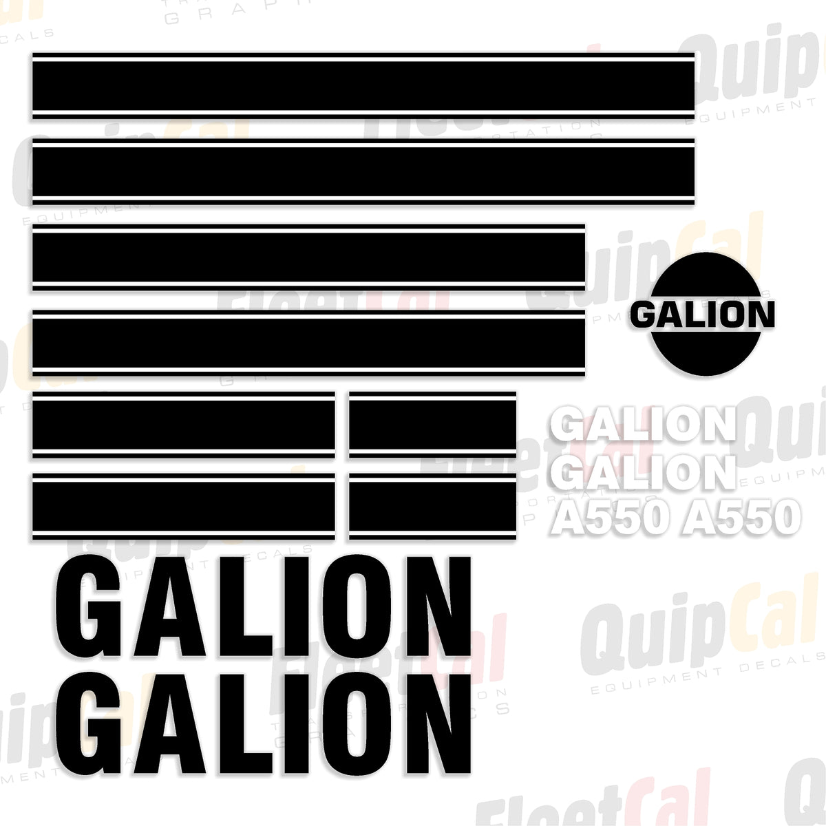Galvanograph Sticker Galion A550 Grader Marking Decal Set – Truck and Equipment Decals