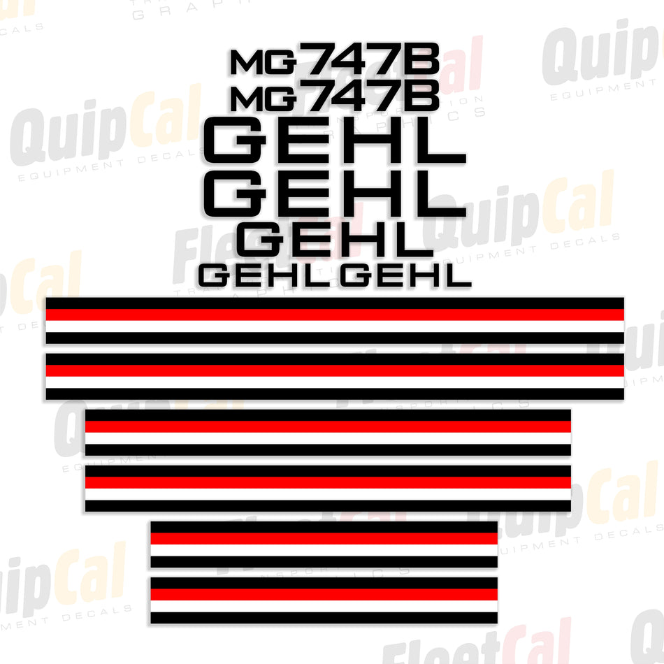 Gehl MG747B Motor Grader Decal Set