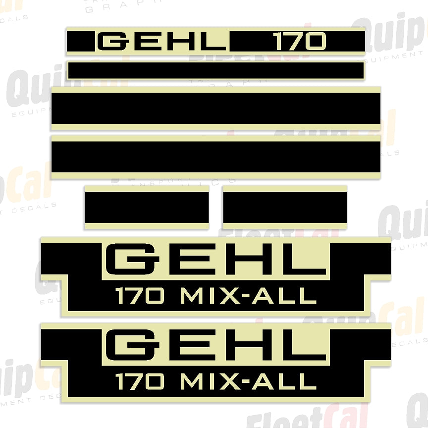 Bottom Feed Riser Decal Gehl 170 Mix-All Feed Grinder Marking Decal Set – Truck and Equipment ...
