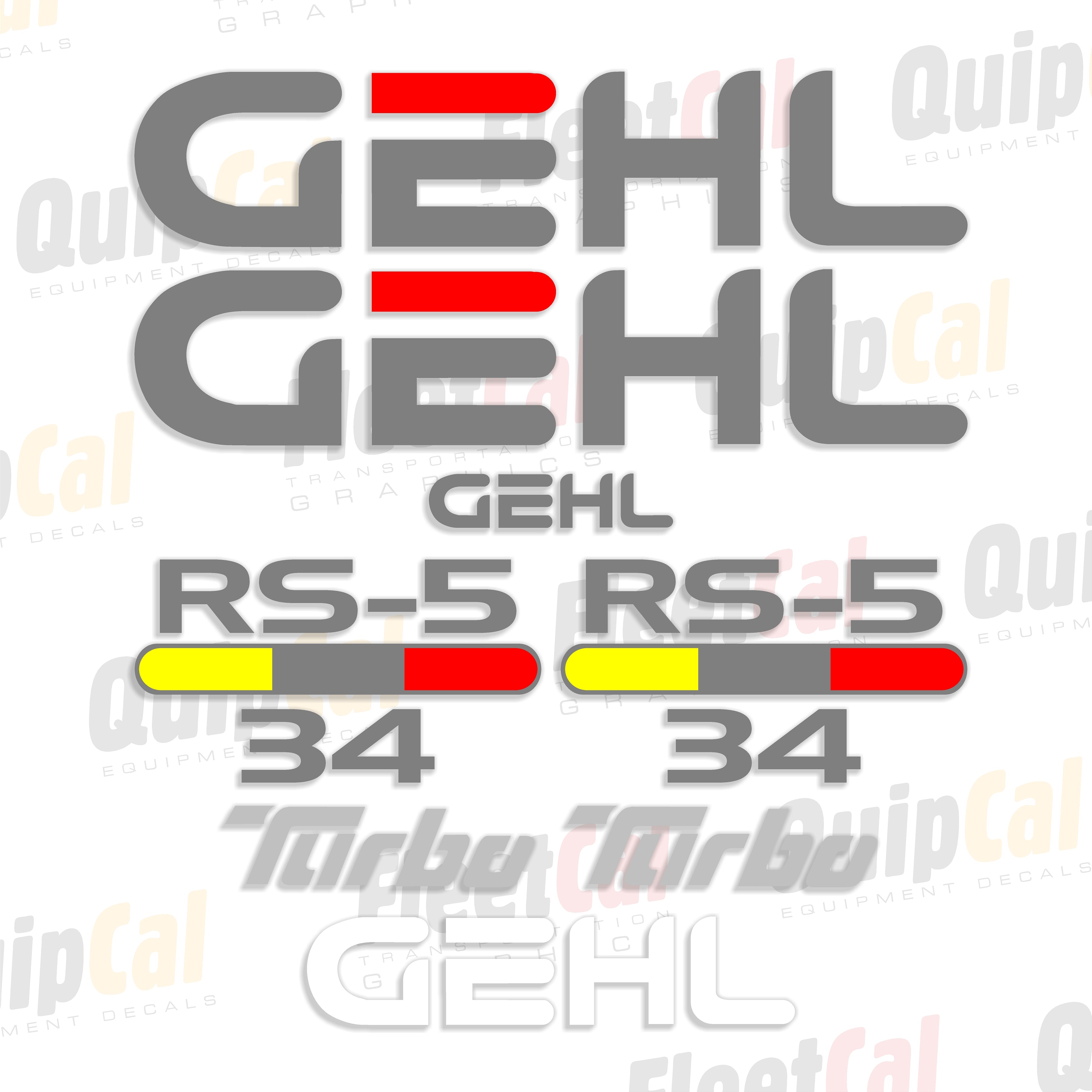 Early Telehandler Gehl RS5-34 Telehandler Early Model Marking Decal Set – Truck and ...