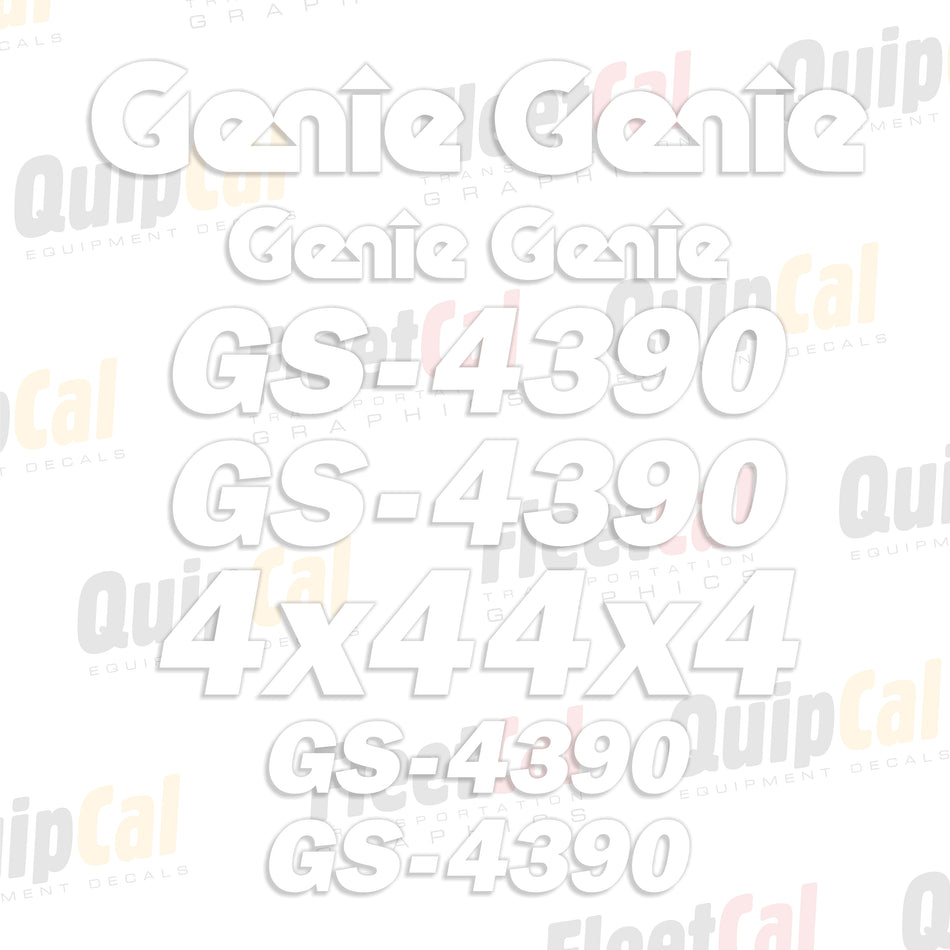Genie GS-4390 Rough Terrain Scissor Lift Decal Set