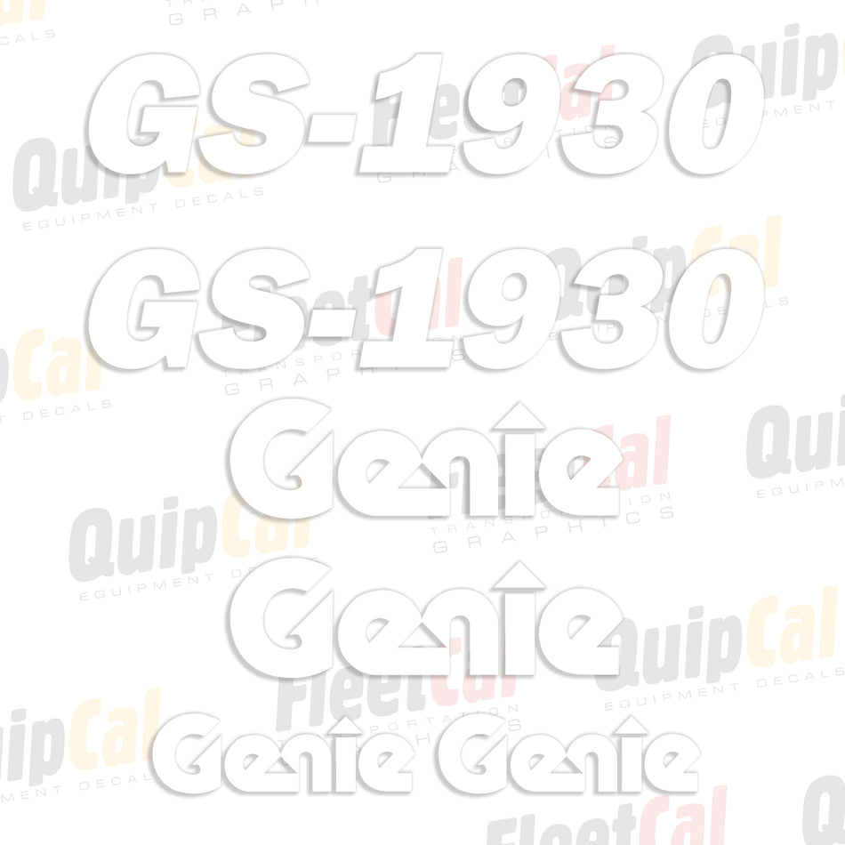 Genie GS-1930 Scissor Lift Marking Decal Set