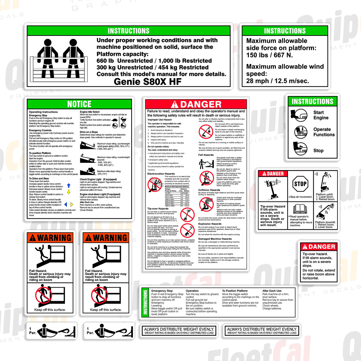 Genie Telescopic Manlift Decals