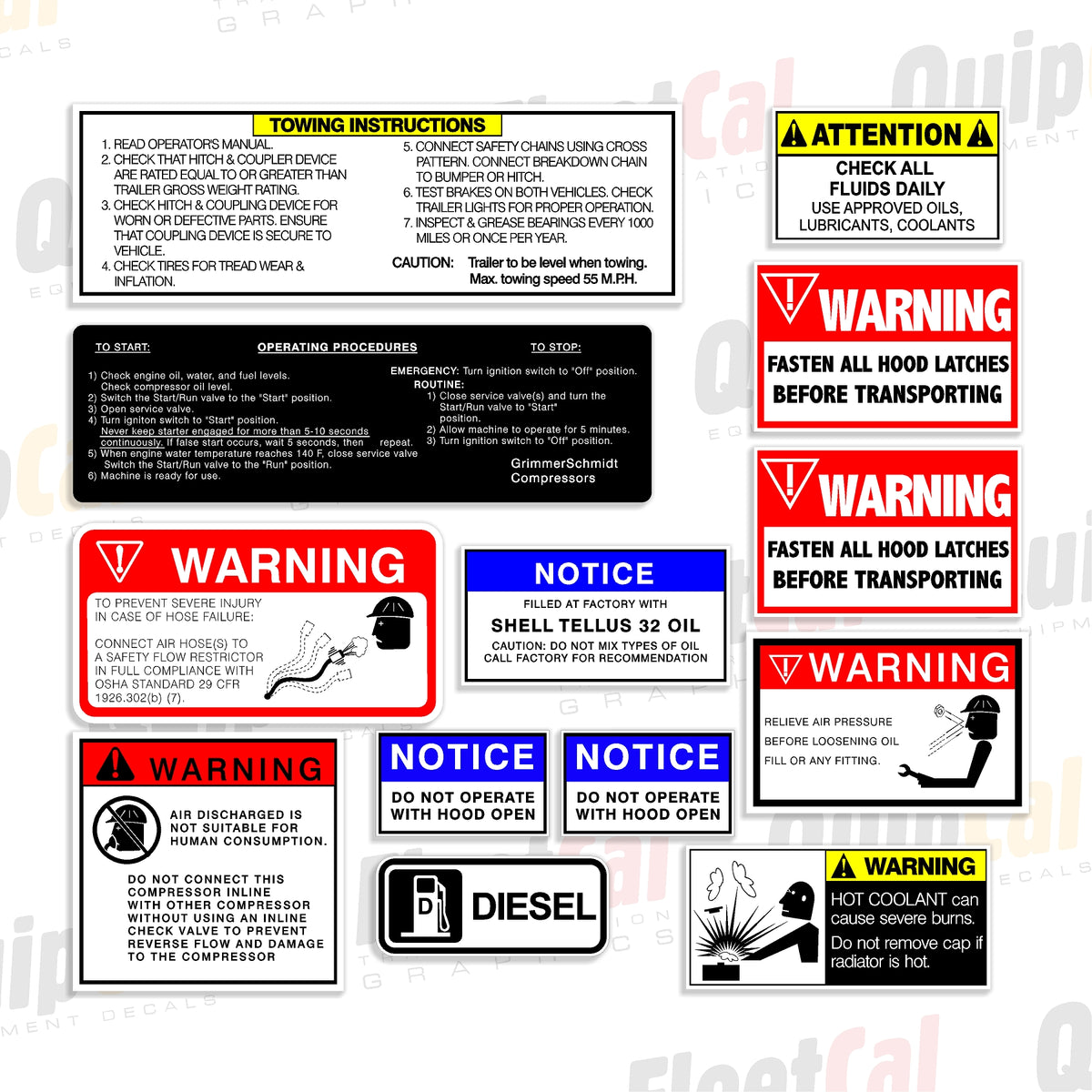 Grimmer Schmidt Air Compressor Decals