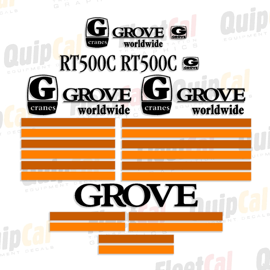 Grove RT500C Rough Terrain Crane Marking Decal Set – Truck and ...