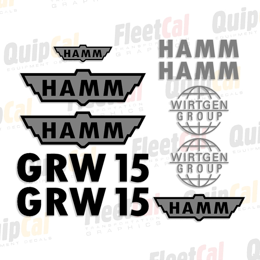 Hamm GRW15 Pneumatic Compactor Marking Decal Set – Truck and Equipment ...