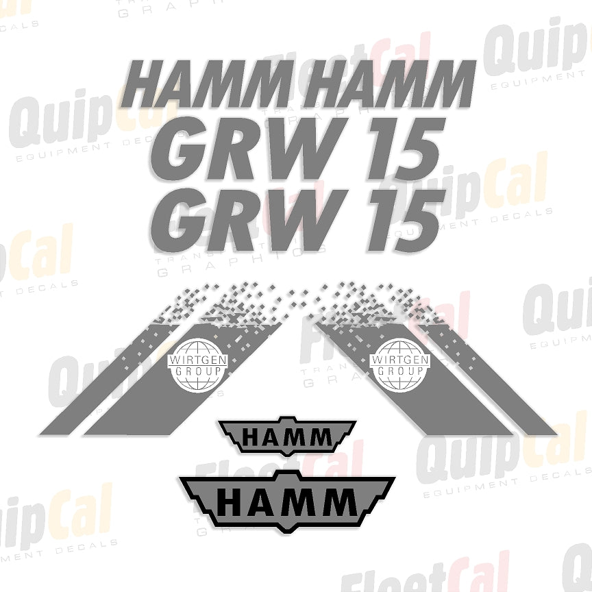 Hamm GRW15 Pneumatic Compactor Late Model Marking Decal Set – Truck and ...