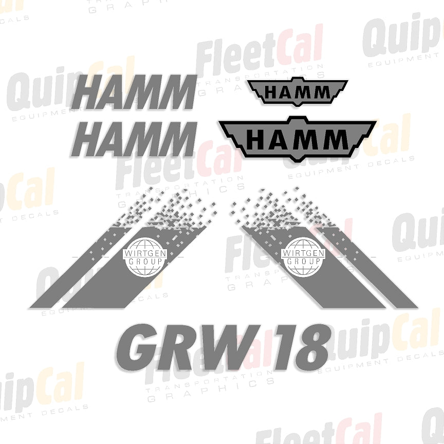 Hamm GRW18 Pneumatic Compactor Late Model Marking Decal Set – Truck and ...