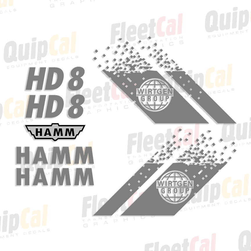 Hamm HD8 Double Drum Roller Marking Decal Set – Truck and Equipment Decals