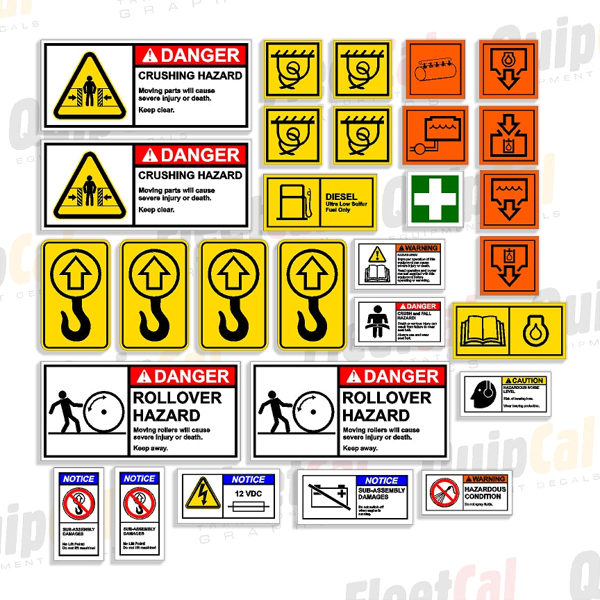 Hamm Roller Compactor Safety Decal Set – Truck and Equipment Decals