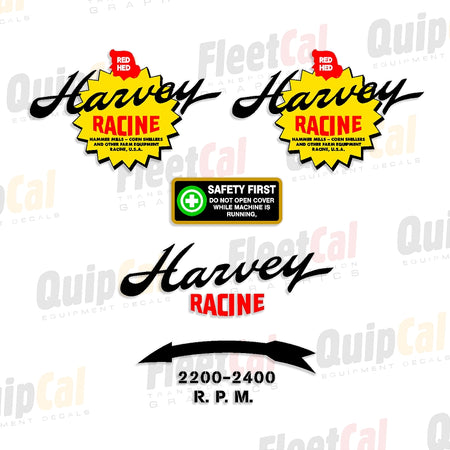Harvey Racine Red Hed Hammer Mill Decals