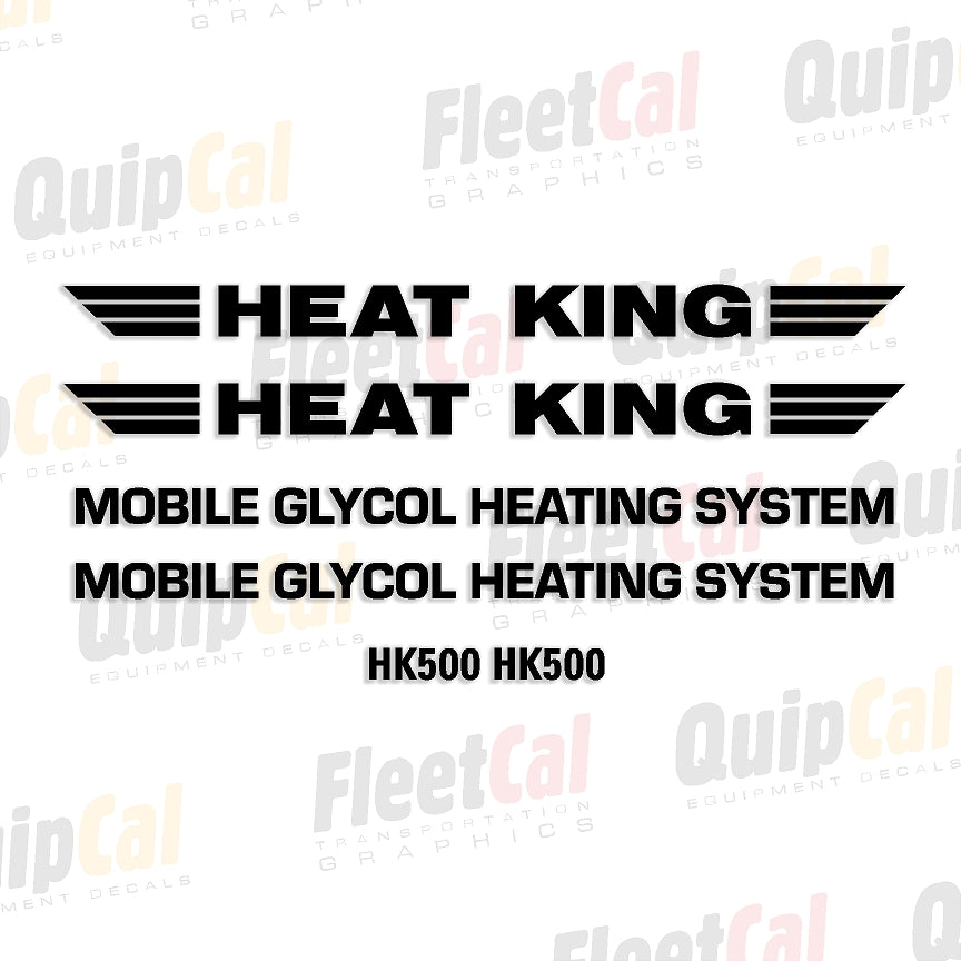 Engine Heat Sticker Heat King HK500 Mobile Heating System Marking Decal Set – Truck and ...