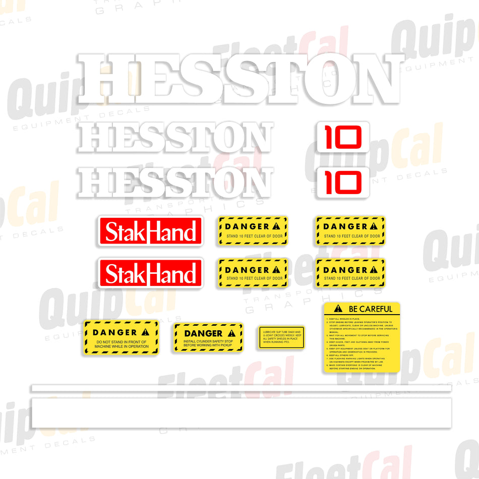 Hesston 10 Stak Hand Hay Stacker Decal Set