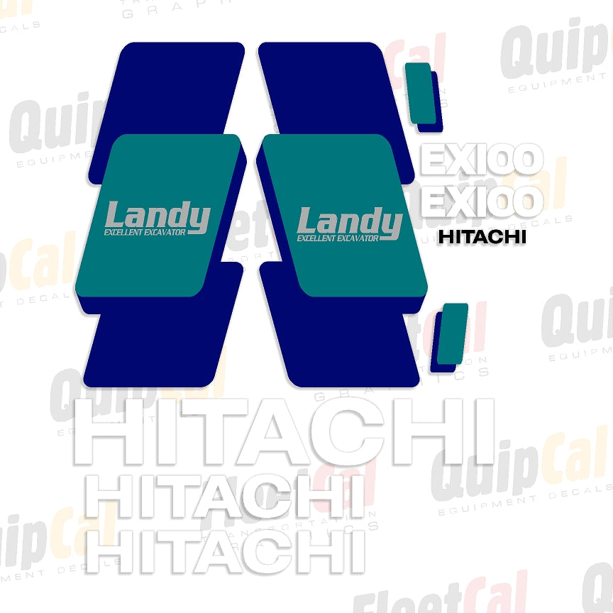 Hitachi EX100-3 Landy Marking Decal Set
