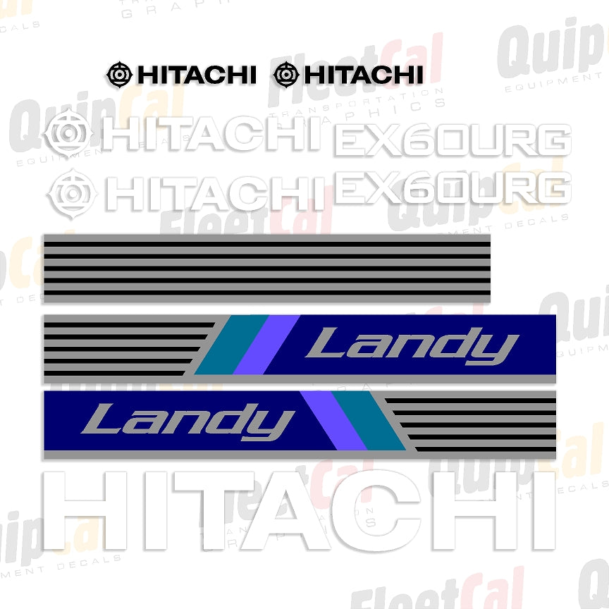 Hitachi EX60 URG Landy Marking Decal Set