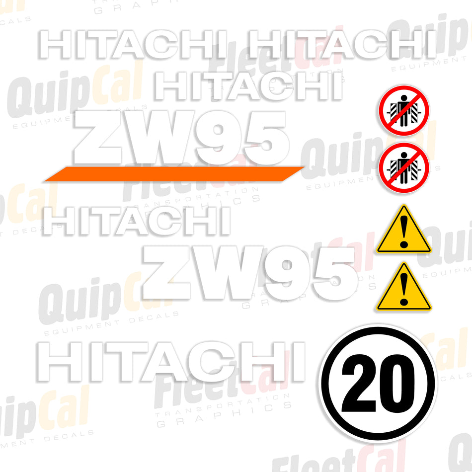 Hitachie ZW95-6 Wheel Loader Decal Set