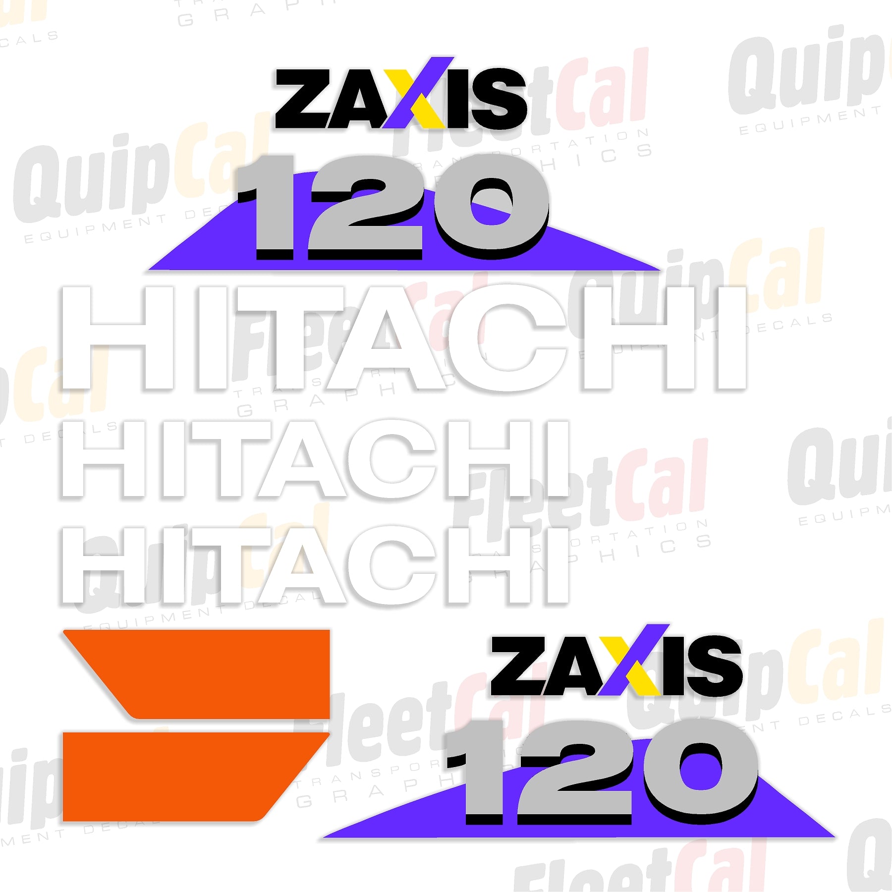 Hitachi Zaxis 120-6 Excavator Marking Decal Set – Truck and
