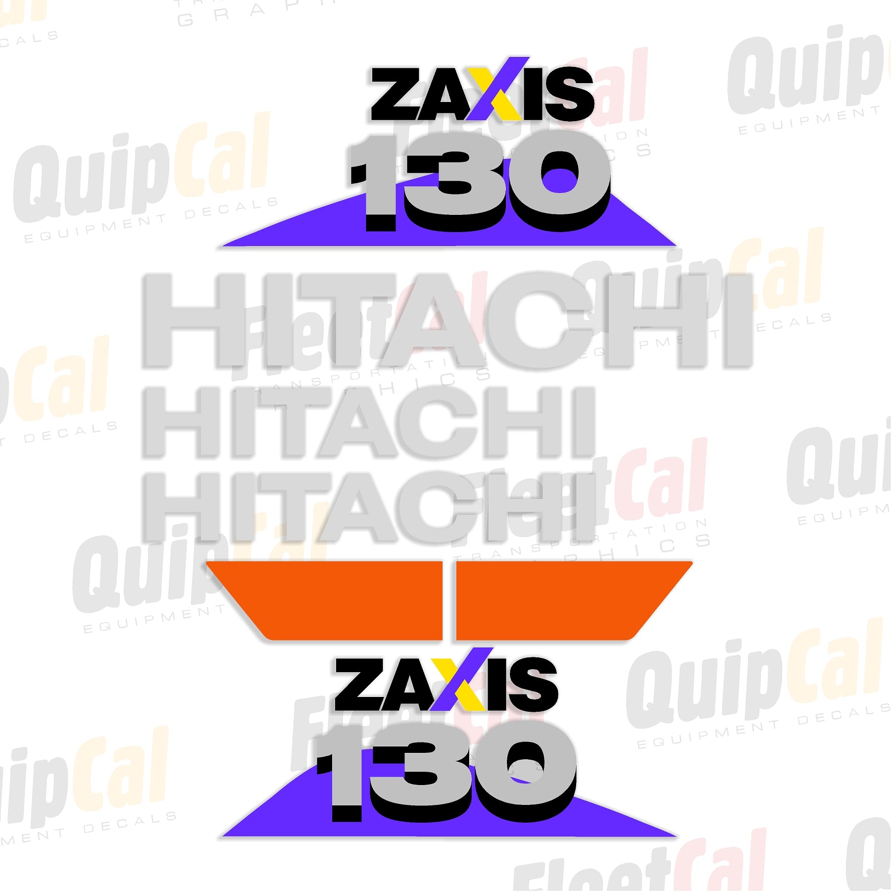 Hitachi Zaxis 130-6 Excavator Marking Decal Set – Truck and