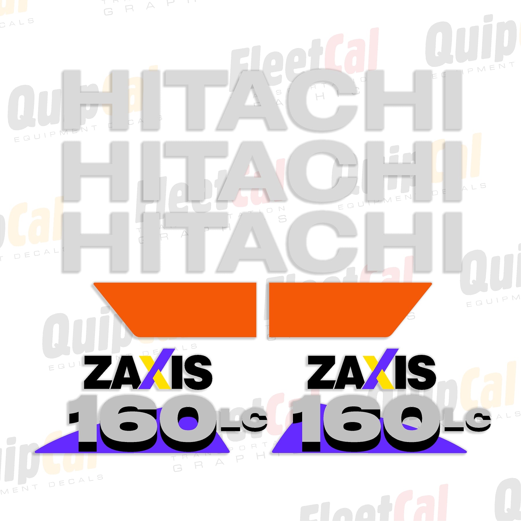 Hitachi Zaxis 160LC-6 Excavator Marking Decal Set – Truck and