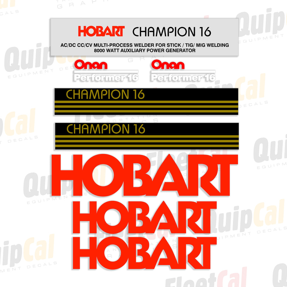 Hobart Welder Decals