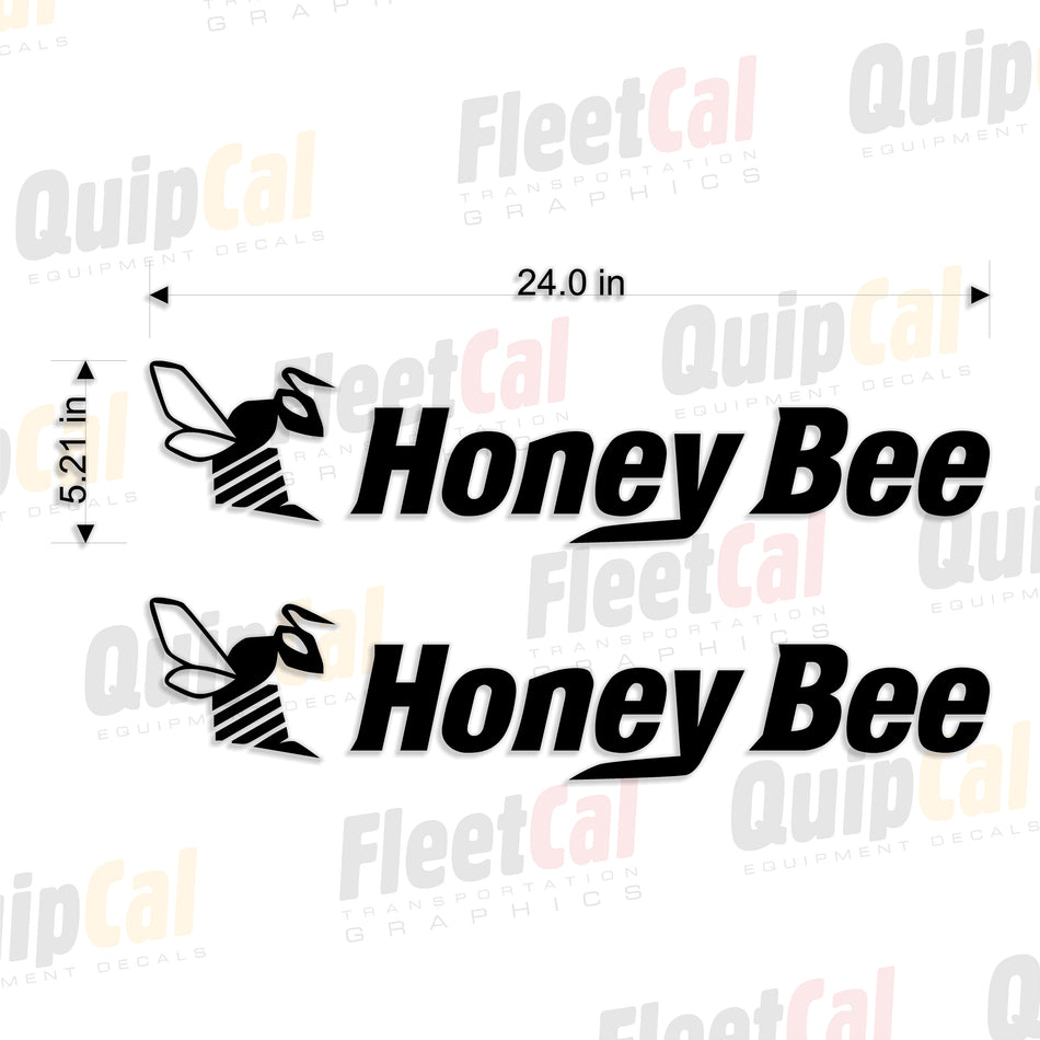 Honey Bee Combine Header Decals (1 PAIR - Black)