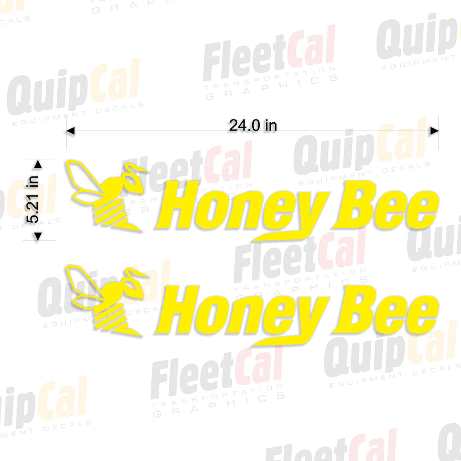 Honey Bee Combine Header Decals (1 PAIR - Yellow)