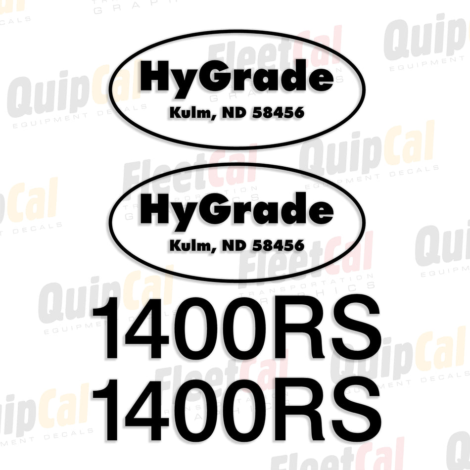 HyGrade 1400RS Tow Scraper Marking Decal Set