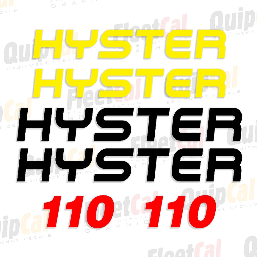 110 Graphics Lettering Hyster 110 Forklift Marking Decal Set – Truck and Equipment Decals