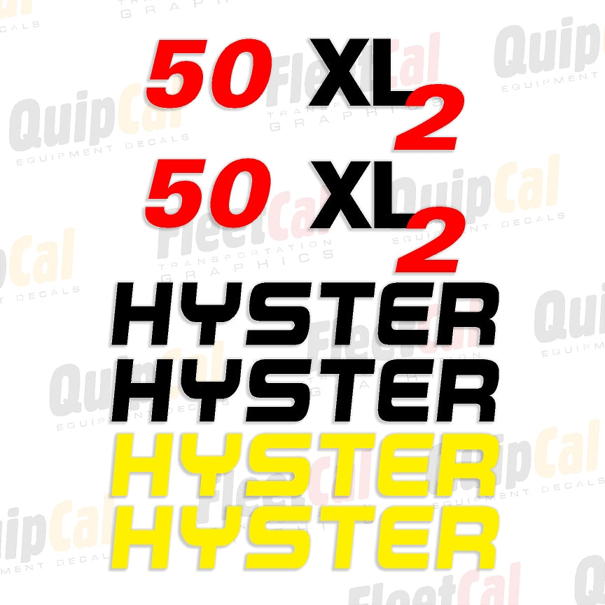 Forkift Lettering Hyster 50XL2 Forklift Marking Decal Set – Truck and Equipment Decals