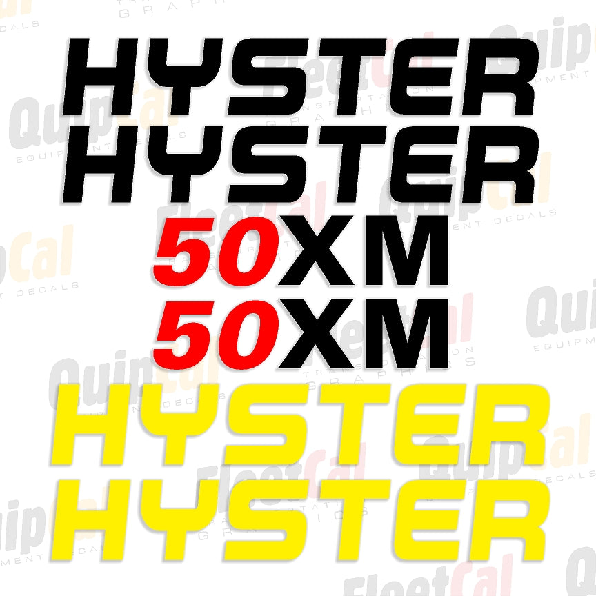 Forkift Lettering Hyster 50XM Forklift Marking Decal Set – Truck and Equipment Decals