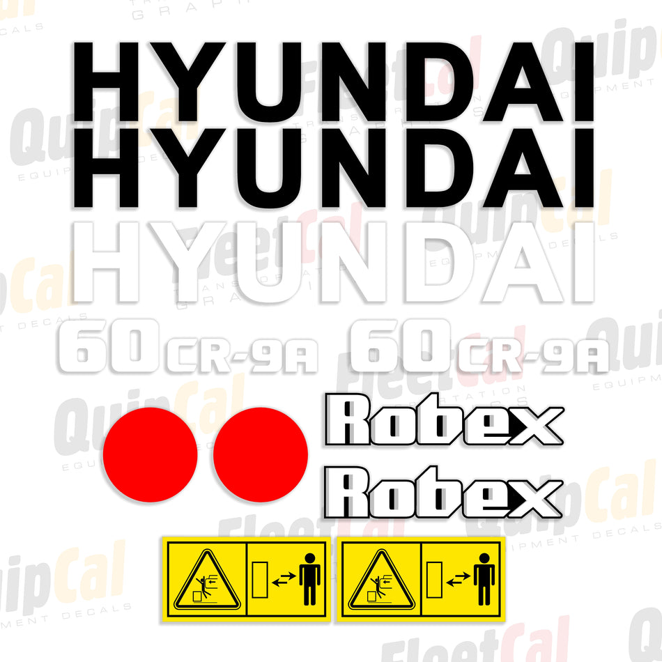 Hyundai 60CR-9A Robex Excavator Decal Set