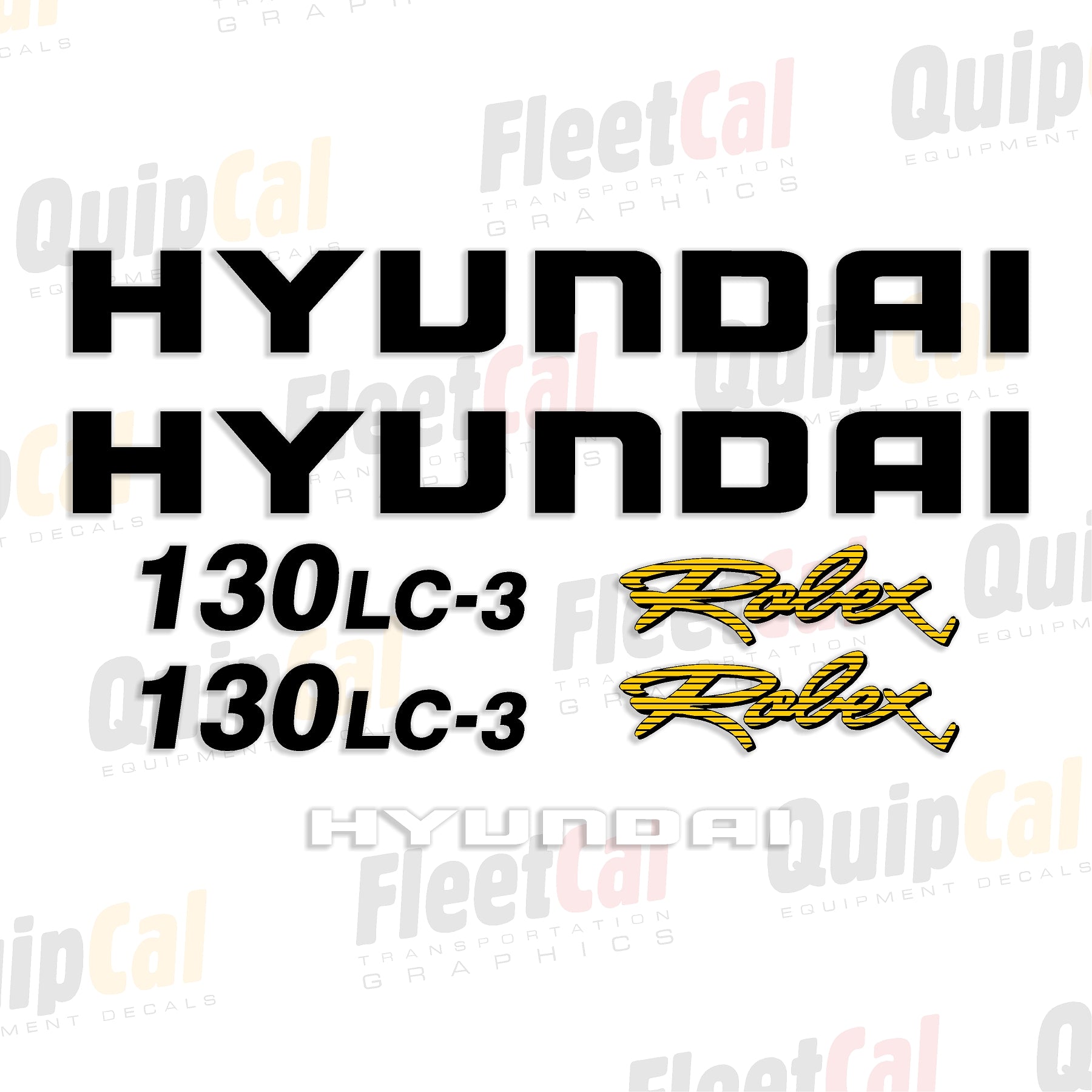 ステッカー　Levi's、BOBSON、McGREGOR、RIVAX Hyundai 130LC-3 Robex Excavator Marking Decal Set – Truck and