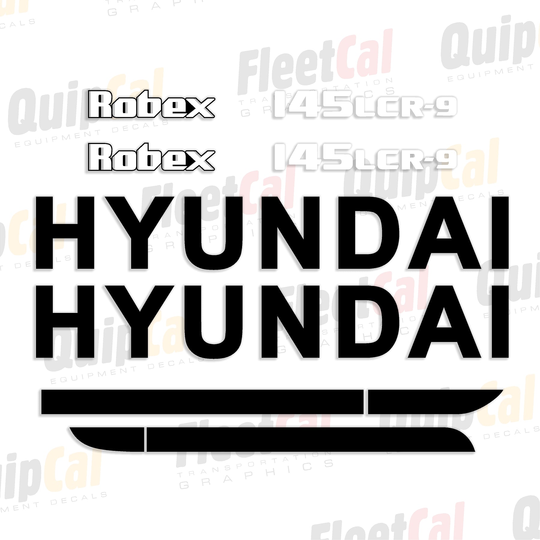 Hyundai 145LCR-9 Robex Excavator Marking Decal Set – Truck and