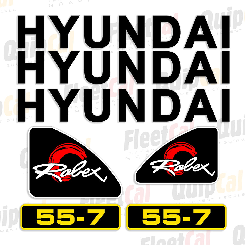 Hyundai Excavator Decal Set