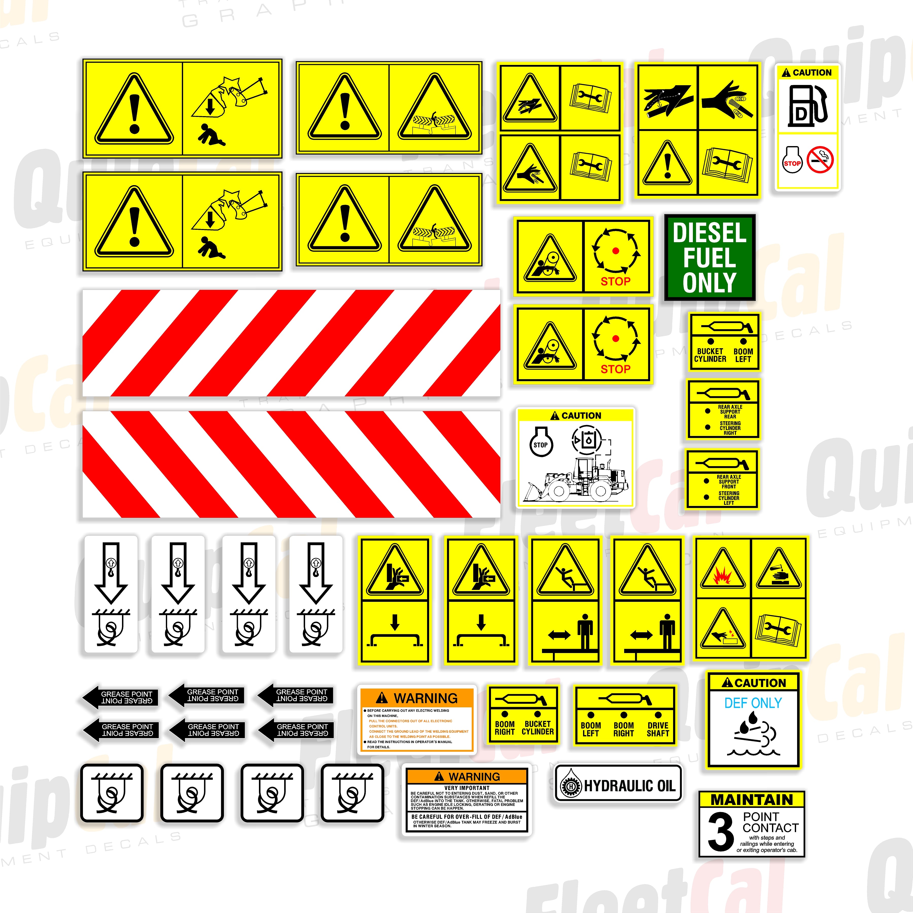 Hyundai Wheel Loader Safety Decals 
