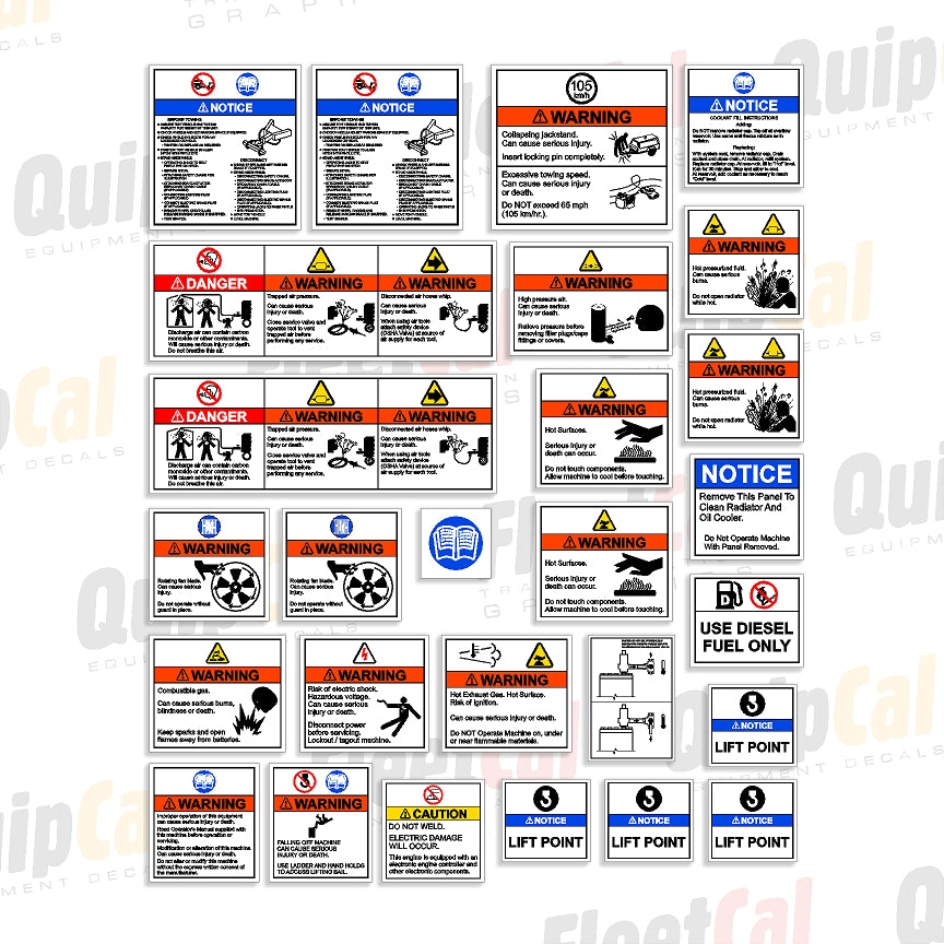 Juego de calcomanías de seguridad para compresores de aire Ingersoll R ...