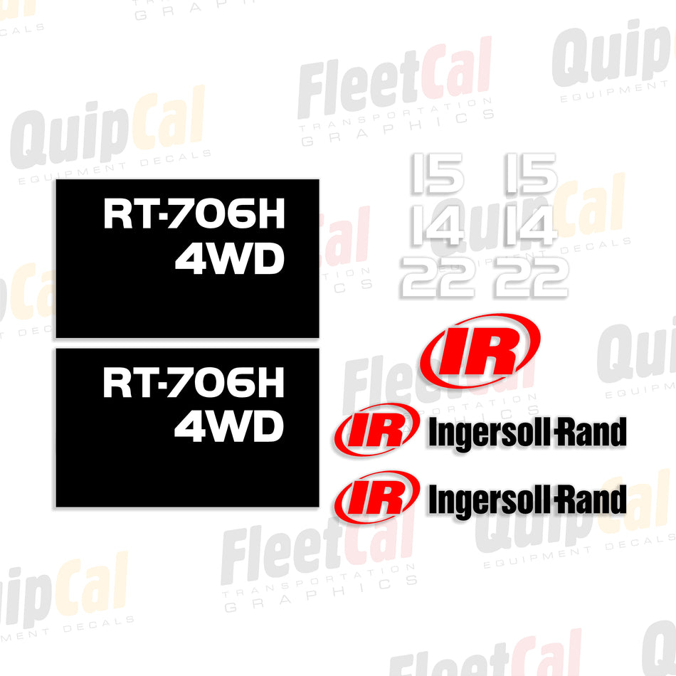 Ingersoll Rand RT-706H Rough Terrain Forklift Decal Set