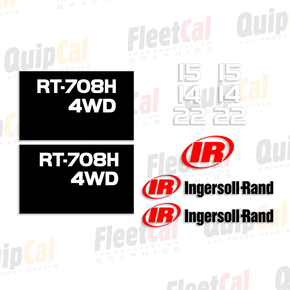 Ingersoll Rand RT-708H Rough Terrain Forklift Decal Set