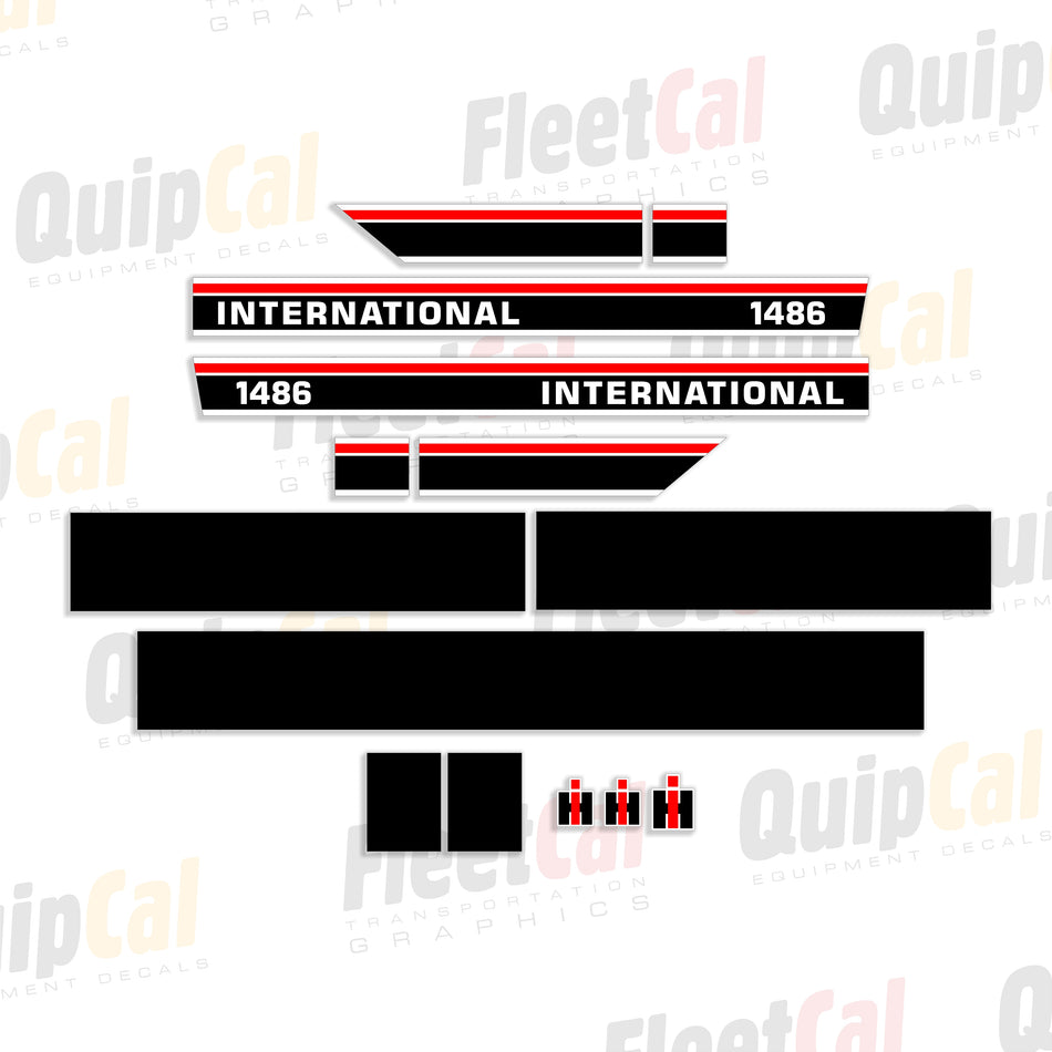 International 1486 Tractor Decal Set (Red Stripe Version)