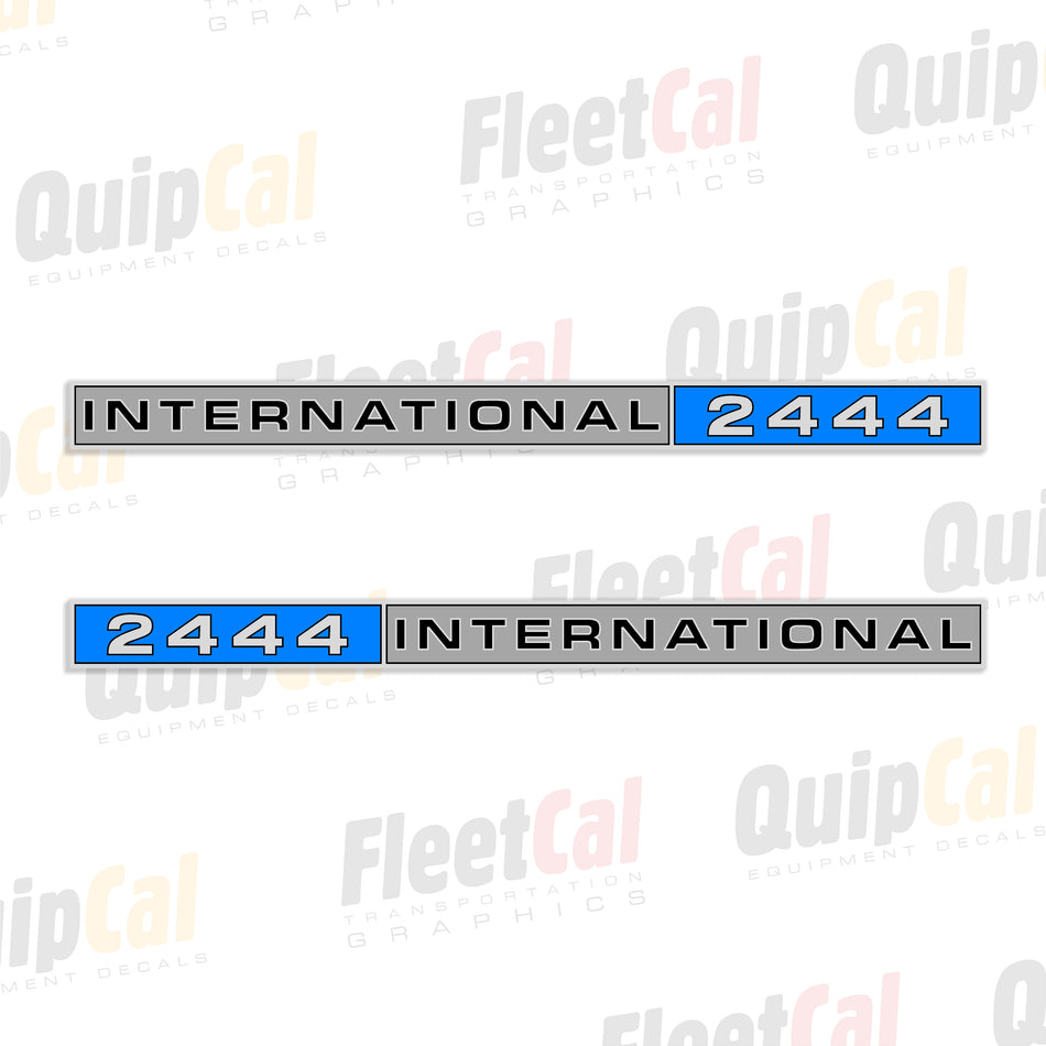 International 2444 Industrial Tractor Hood Decal Set