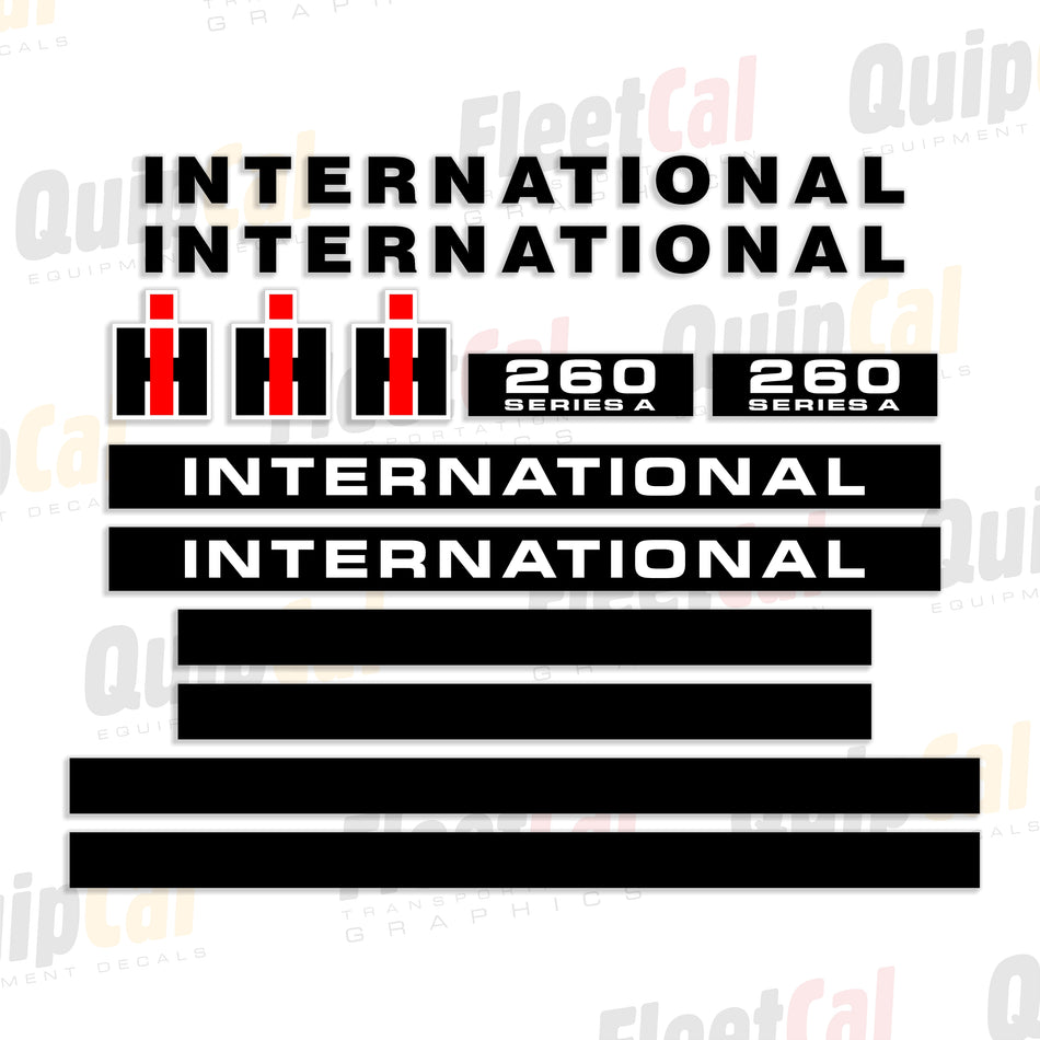 International 260A Tractor Loader Backhoe Decal Set