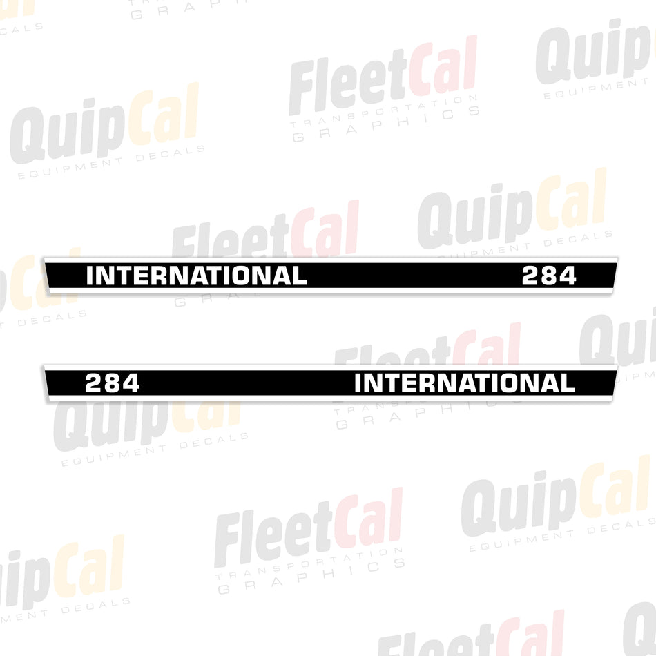 International 284 Compact Utility Tractor Hood Early Model Decal Set