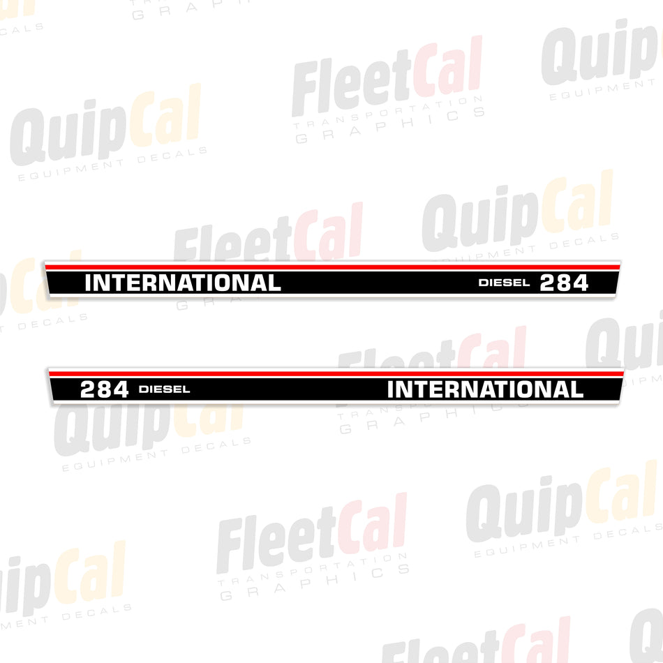 International 284 Compact Utility Tractor Hood Late Model Decal Set