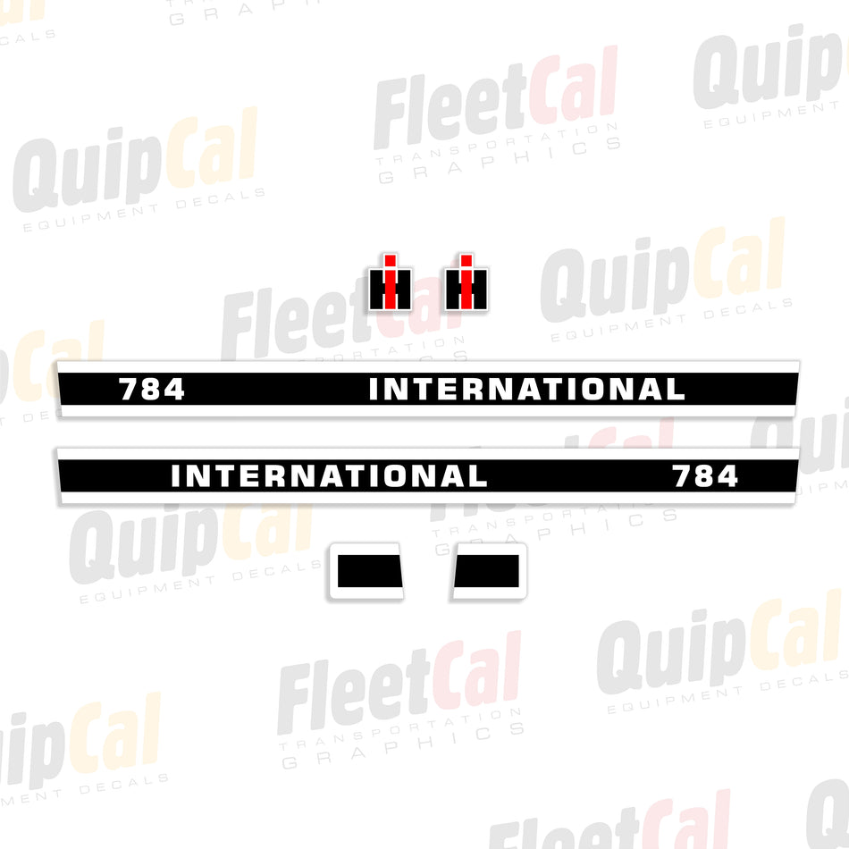 International 784 Tractor Hood Early Model Decal Set