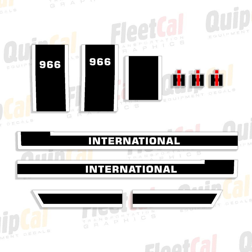 International 966 Tractor Marking Decal Set - Black Stripe Model ...