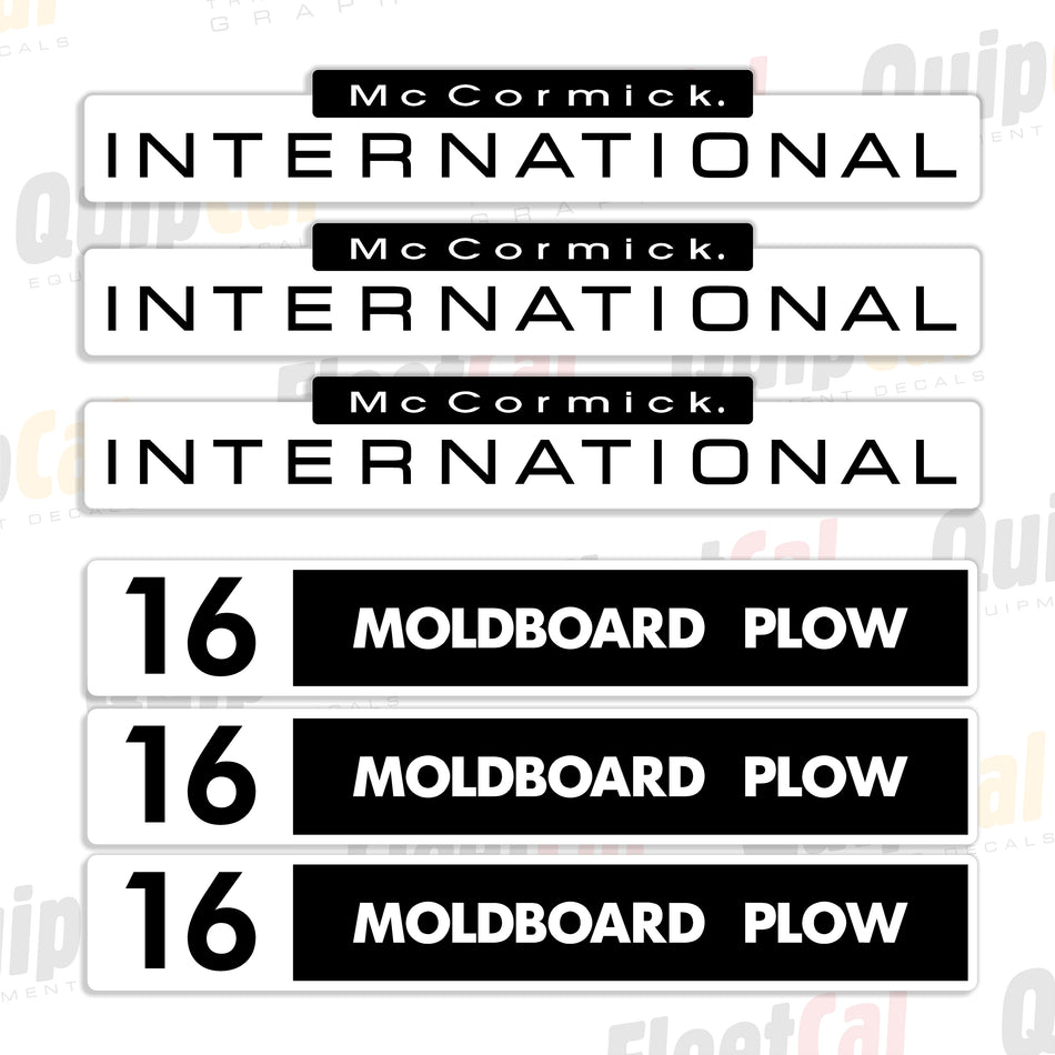 International McCormick Plow Decals