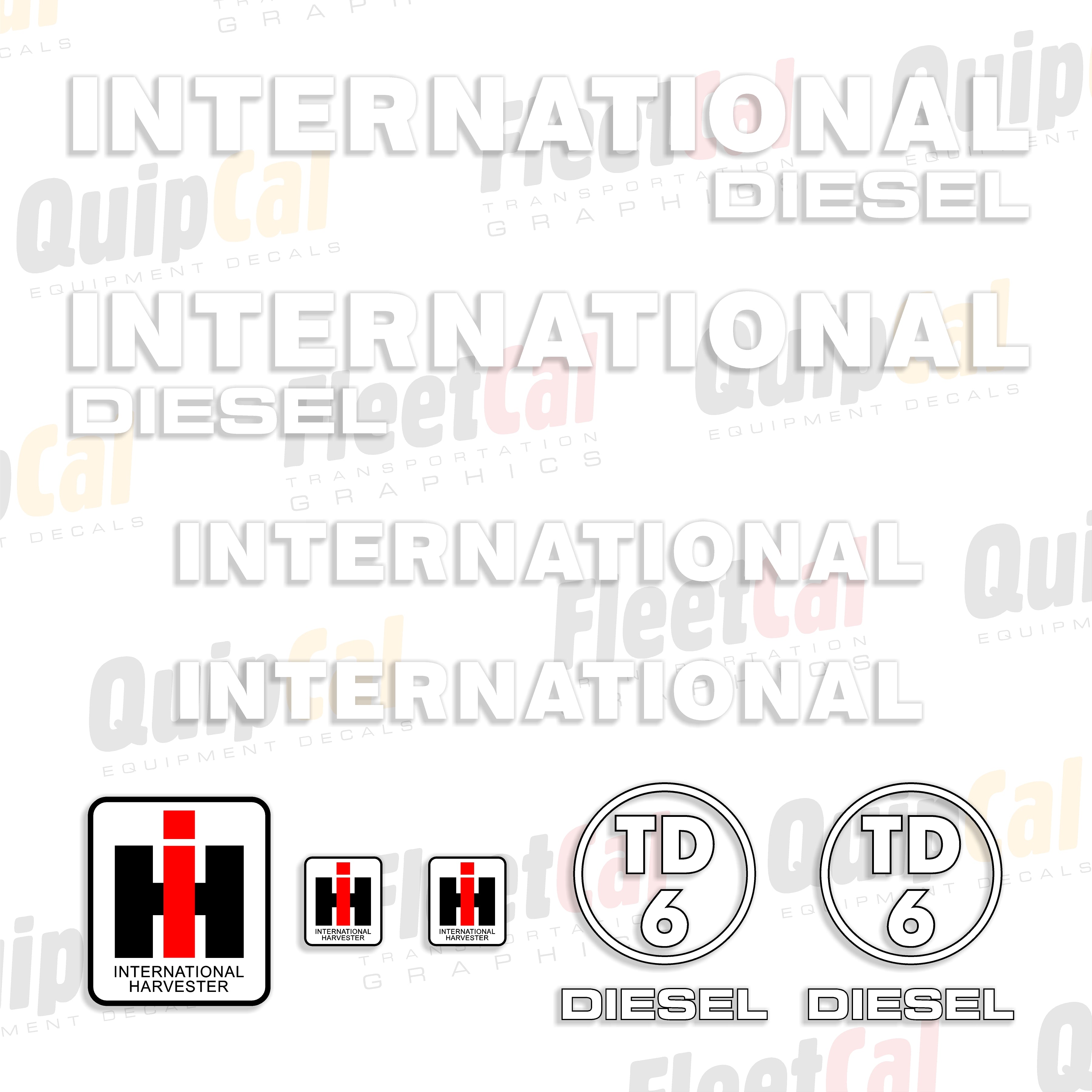 International TD6 Diesel Dozer Marking Decal Set (1940s era Red Dozers ...