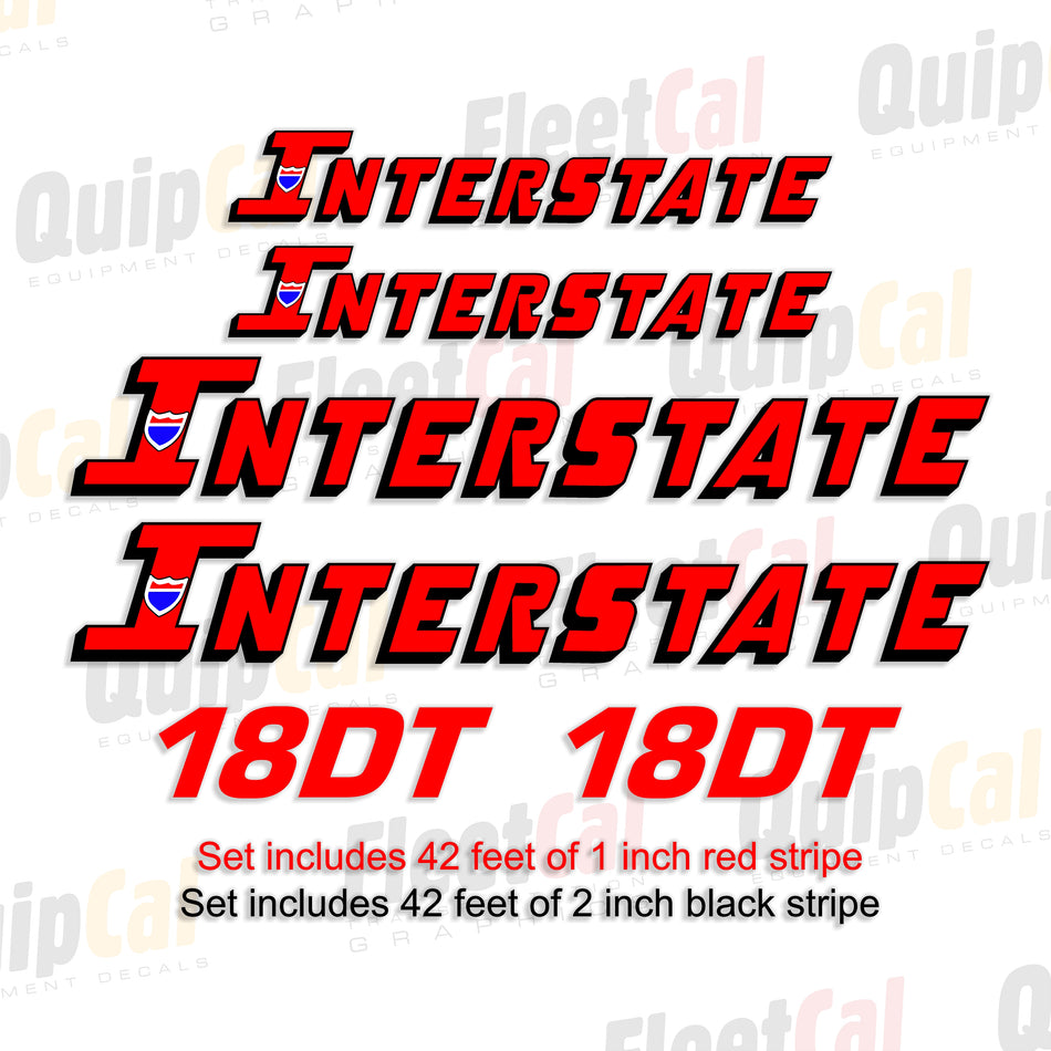 Interstate 18DT Tag Trailer Marking Decal Set